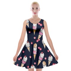 Ice Cream Lover Velvet Skater Dress by BubbSnugg