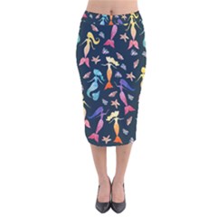 Mermaids Velvet Midi Pencil Skirt by BubbSnugg