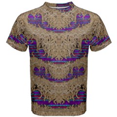 Pearl Lace And Smiles In Peacock Style Men s Cotton Tee by pepitasart