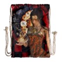 Steampunk, Beautiful Steampunk Lady With Clocks And Gears Drawstring Bag (Large) View1