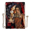 Steampunk, Beautiful Steampunk Lady With Clocks And Gears Drawstring Bag (Large) View2