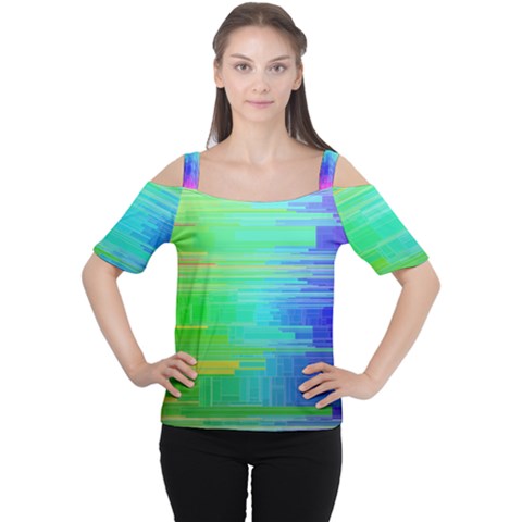 Colors Rainbow Pattern Cutout Shoulder Tee by paulaoliveiradesign