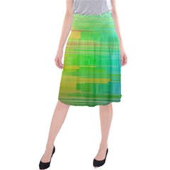 Colors Rainbow Pattern Midi Beach Skirt by paulaoliveiradesign