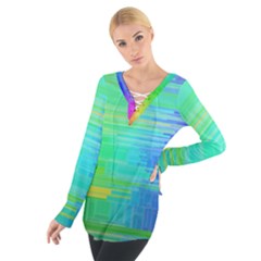 Colors Rainbow Pattern Tie Up Tee by paulaoliveiradesign