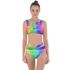 Colors Rainbow Pattern Bandaged Up Bikini Set 