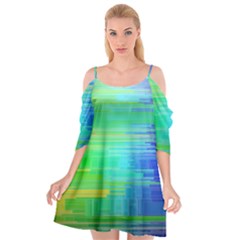 Colors Rainbow Pattern Cutout Spaghetti Strap Chiffon Dress