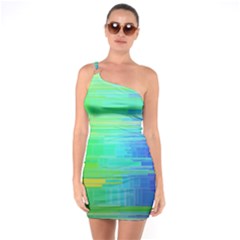 Colors Rainbow Pattern One Soulder Bodycon Dress