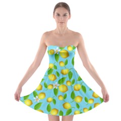 Lemon Pattern Strapless Bra Top Dress by Valentinaart