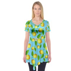 Lemon Pattern Short Sleeve Tunic  by Valentinaart