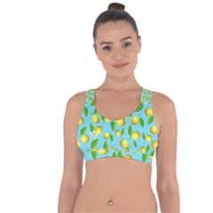 Lemon Pattern Cross String Back Sports Bra