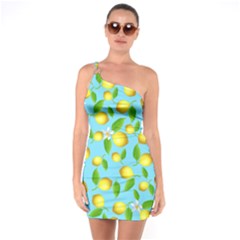 Lemon Pattern One Soulder Bodycon Dress