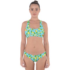 Lemon Pattern Cross Back Hipster Bikini Set