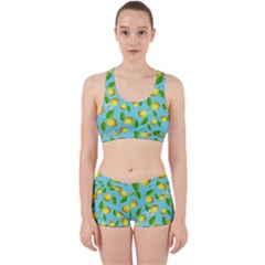 Lemon Pattern Work It Out Sports Bra Set