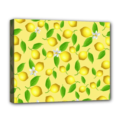 Lemon Pattern Deluxe Canvas 20  X 16   by Valentinaart