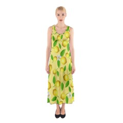 Lemon Pattern Sleeveless Maxi Dress by Valentinaart