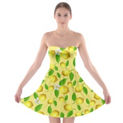 Lemon Pattern Strapless Bra Top Dress by Valentinaart