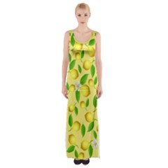 Lemon Pattern Maxi Thigh Split Dress by Valentinaart