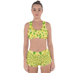 Lemon Pattern Racerback Boyleg Bikini Set