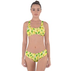 Lemon Pattern Criss Cross Bikini Set