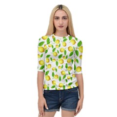 Lemon Pattern Quarter Sleeve Raglan Tee