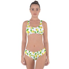 Lemon Pattern Criss Cross Bikini Set