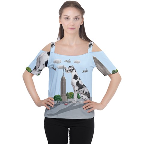 Great Dane Cutout Shoulder Tee by Valentinaart