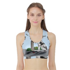 Great Dane Sports Bra With Border by Valentinaart