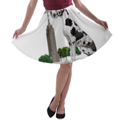 Great Dane A-line Skater Skirt by Valentinaart