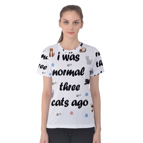 I Was Normal Three Cats Ago Women s Cotton Tee by Valentinaart