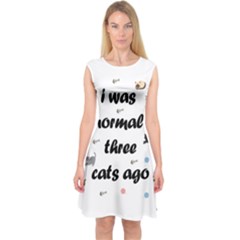 I Was Normal Three Cats Ago Capsleeve Midi Dress by Valentinaart