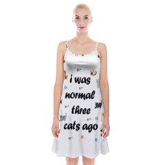 I Was Normal Three Cats Ago Spaghetti Strap Velvet Dress by Valentinaart