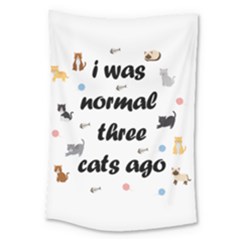 I Was Normal Three Cats Ago Large Tapestry by Valentinaart