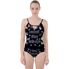 I Was Normal Three Cats Ago Cut Out Top Tankini Set