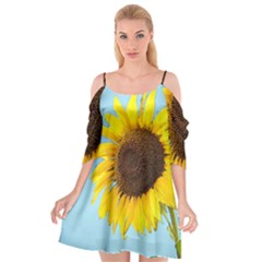 Sunflower Cutout Spaghetti Strap Chiffon Dress