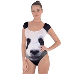 Panda Face Short Sleeve Leotard  by Valentinaart