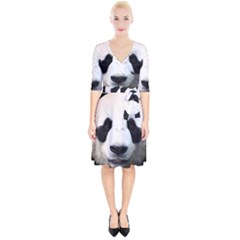 Panda Face Wrap Up Cocktail Dress