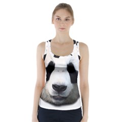 Panda Face Racer Back Sports Top by Valentinaart