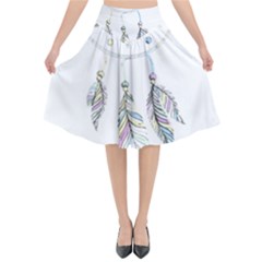 Dreamcatcher  Flared Midi Skirt by Valentinaart