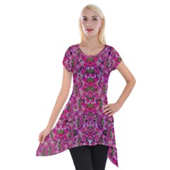 Fantasy Magnolia Tree In A Fantasy Landscape Short Sleeve Side Drop Tunic by pepitasart