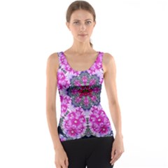 Fantasy Cherry Flower Mandala Pop Art Tank Top by pepitasart