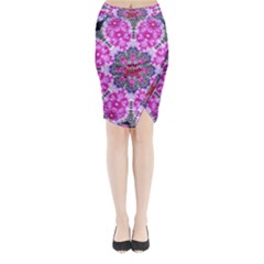 Fantasy Cherry Flower Mandala Pop Art Midi Wrap Pencil Skirt by pepitasart