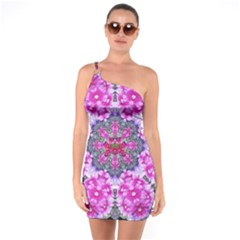 Fantasy Cherry Flower Mandala Pop Art One Soulder Bodycon Dress