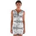 Floral Collage Pattern Wrap Front Bodycon Dress View1