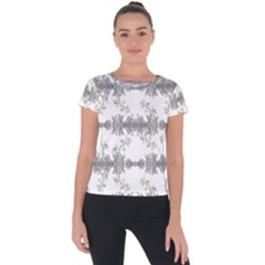 Floral Collage Pattern Short Sleeve Sports Top 