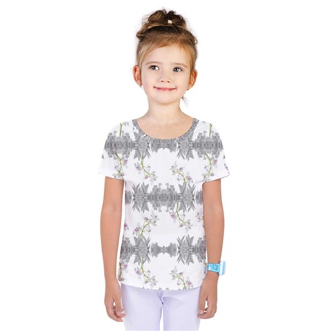 Floral Collage Pattern Kids  One Piece Tee by dflcprintsclothing