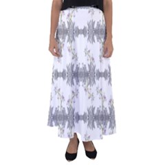 Floral Collage Pattern Flared Maxi Skirt