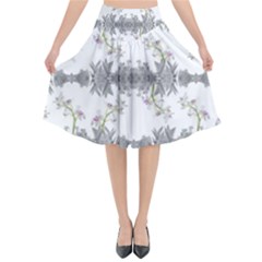 Floral Collage Pattern Flared Midi Skirt by dflcprintsclothing