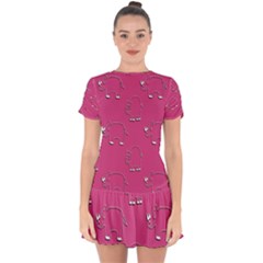 Rhino Pattern Wallpaper Vector Drop Hem Mini Chiffon Dress by Nexatart