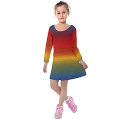 Ombre Kids  Long Sleeve Velvet Dress