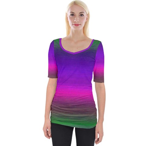 Ombre Wide Neckline Tee by ValentinaDesign